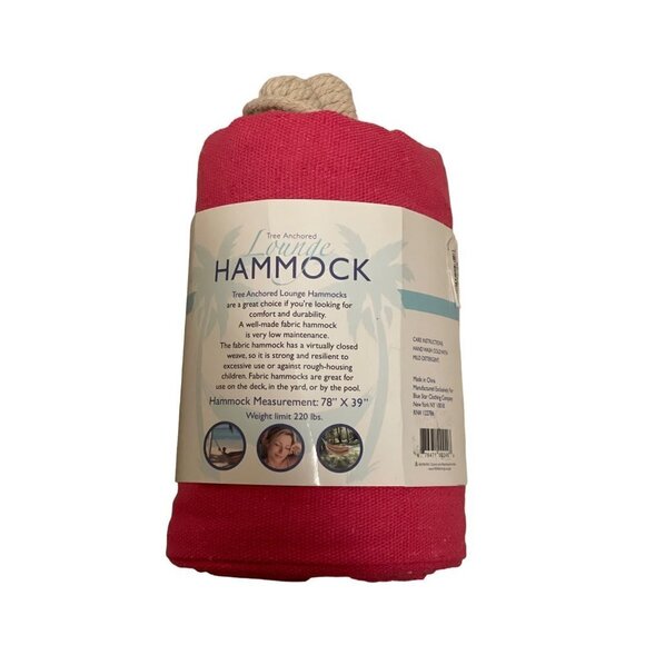 Lot of 2 Tree Anchored Lounge Hammock Pink Comfort Outdoor 78" x 39" Up to 220 - Picture 4 of 7